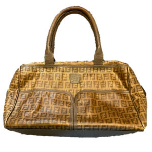 Fendi Vintage Zucca PVC Coated Doctor Tote Bag Satchel Purse Handbag Y2K Office